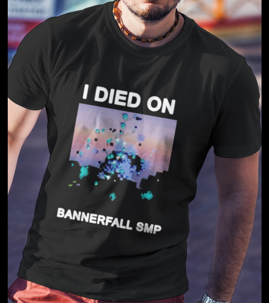 I Died On Bannerfall SMP Colorful Abstract Pixel Explosion T-Shirt
