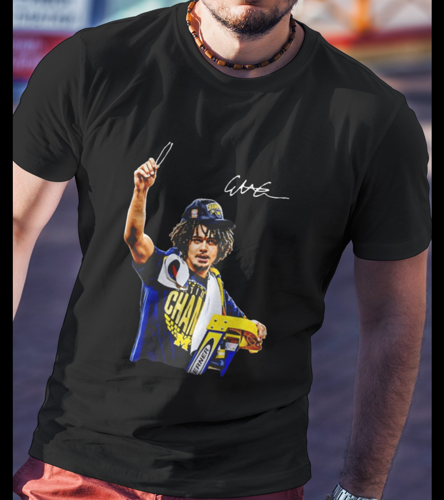 Elliot Cadeau Michigan Wolverines Natty Champ Victory Celebration T-Shirt