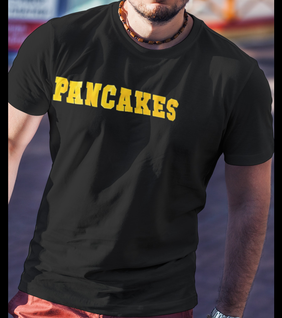 Pancakes Breakfast Food Lover Retro Yellow T-Shirt