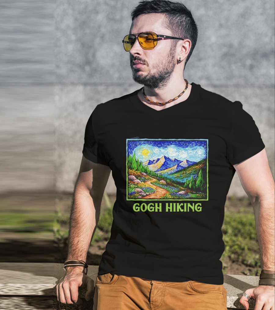 Van Gogh Starry Night Hiking Adventure T-Shirt