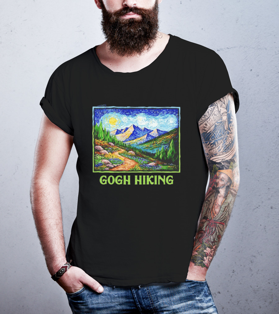 Van Gogh Starry Night Hiking Adventure T-Shirt