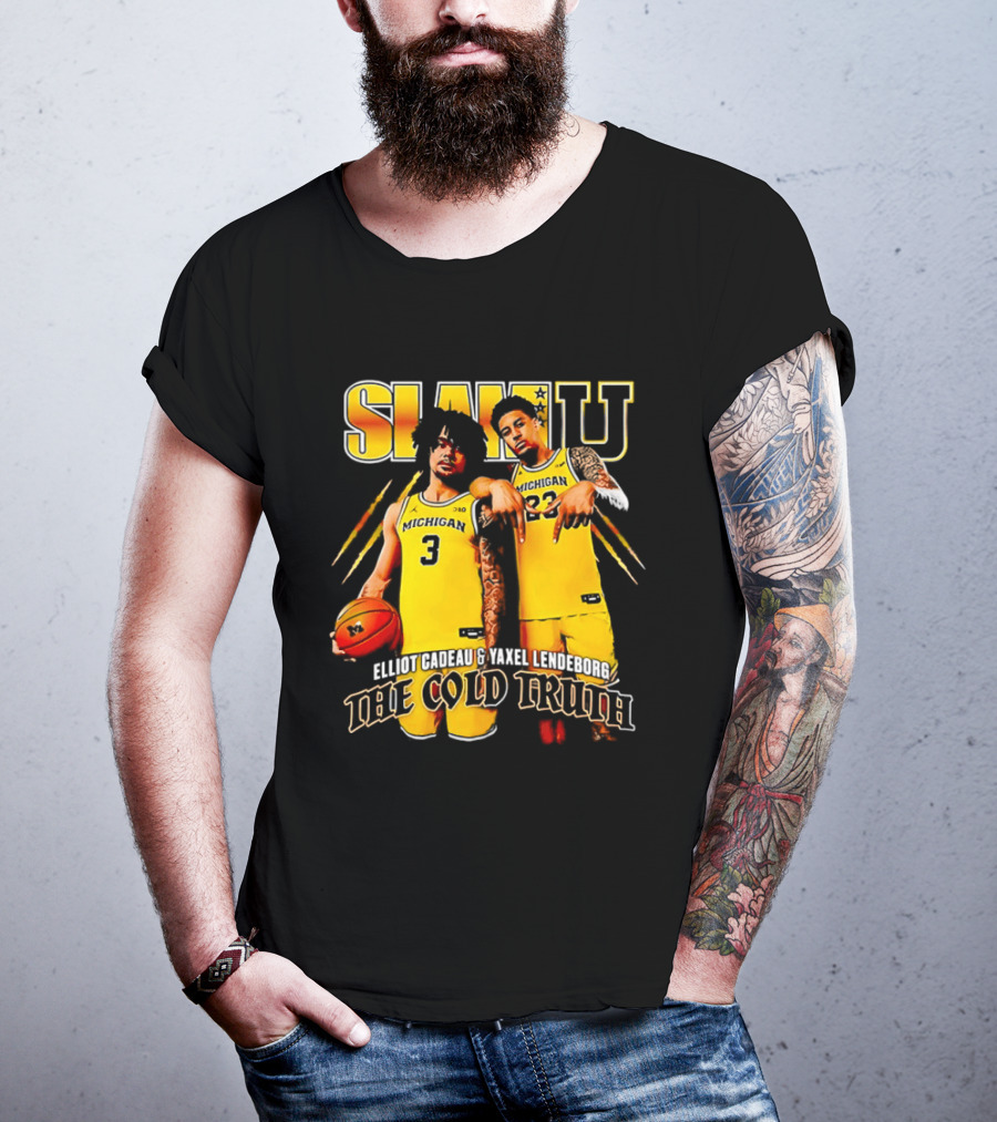 SLAMU Michigan Wolverines Yaxel Lendeborg And Elliot Cadeautee The Cold Truth T-Shirt