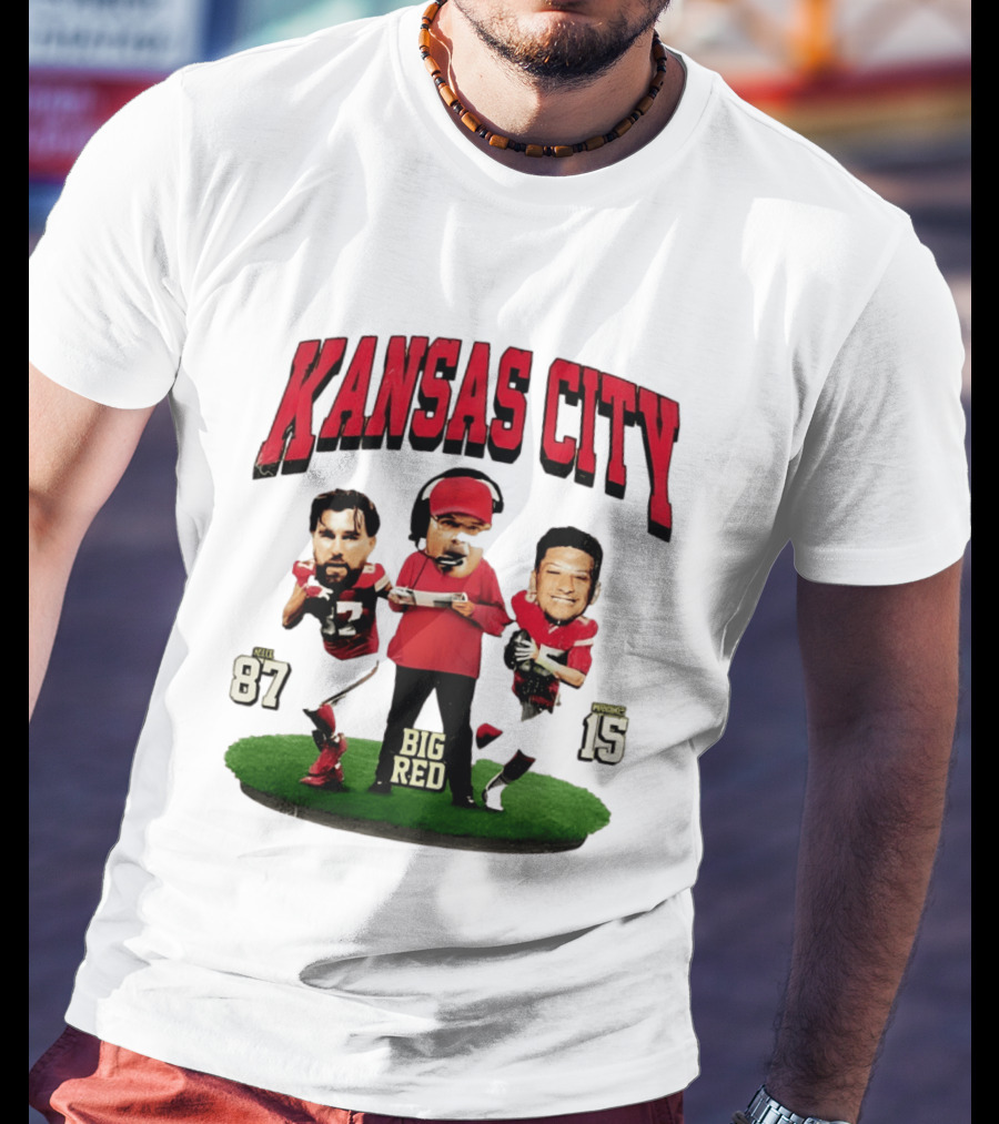 Kansas City Chiefs Big Red Andy Reid Travis Kelce Patrick Mahomes 87 15 Football T-Shirt