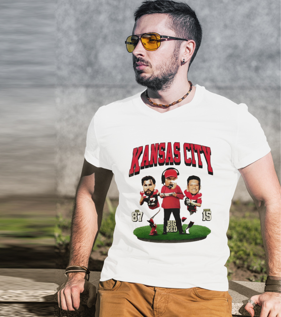 Kansas City Chiefs Big Red Andy Reid Travis Kelce Patrick Mahomes 87 15 Football T-Shirt