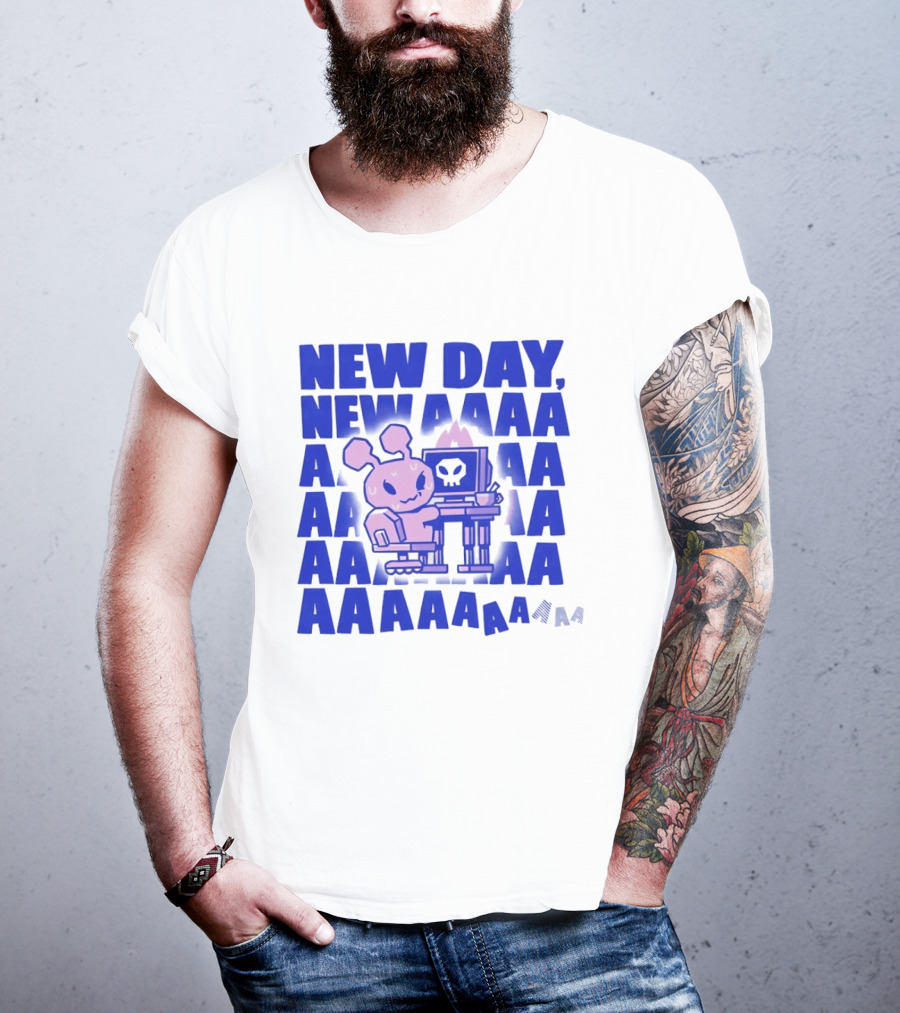 New Day New AAAAA Bunny Computer Screen T-Shirt