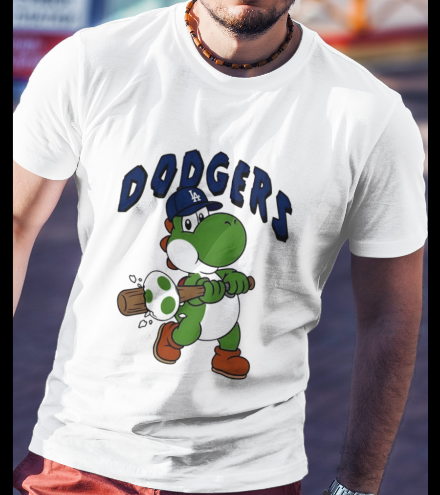 Los Angeles Dodgers Yoshi Baseball Batting Egg T-Shirt
