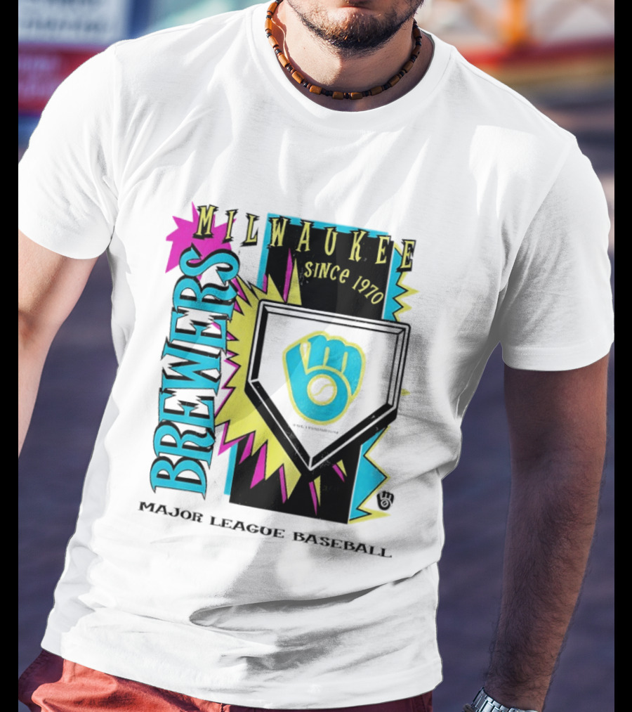 Milwaukee Brewers Major League Baseball Cooperstown Neon Since 1970 T-Shirt
