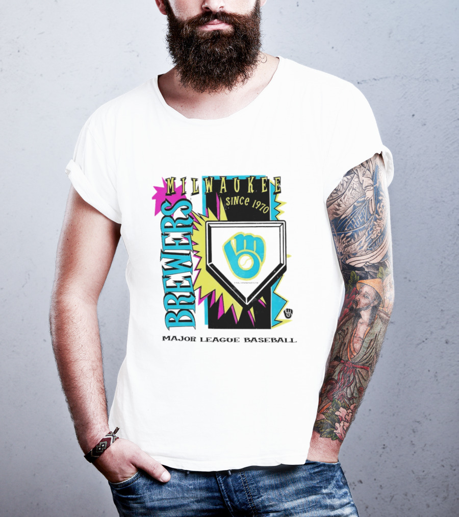 Milwaukee Brewers Major League Baseball Cooperstown Neon Since 1970 T-Shirt