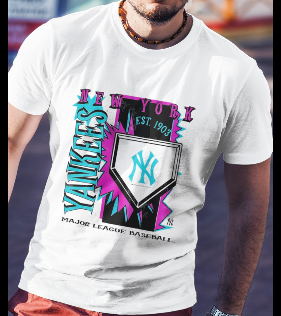 New York Yankees MLB Cooperstown Neon Field Est 1903 Major League Baseball T-Shirt