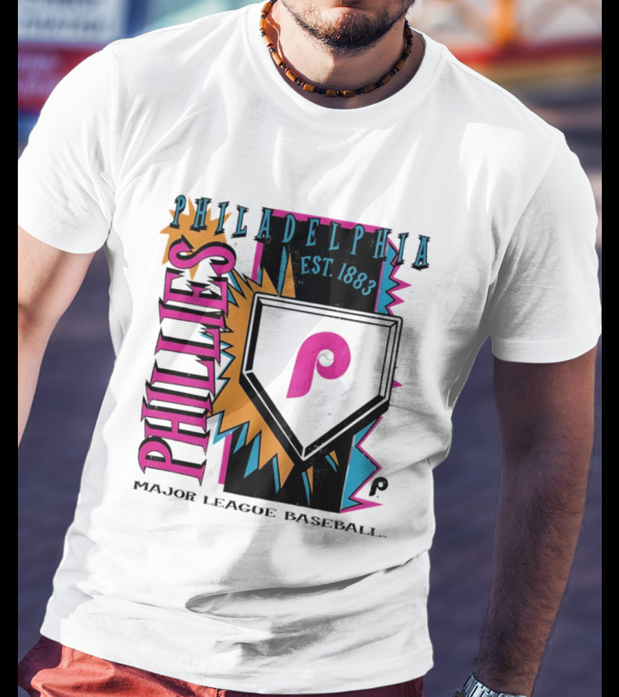 Philadelphia Phillies Major League Baseball Cooperstown Neon Field Est 1883 T-Shirt