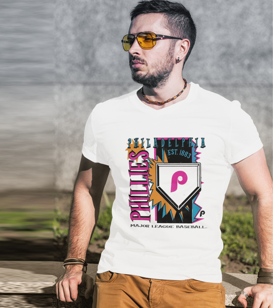 Philadelphia Phillies Major League Baseball Cooperstown Neon Field Est 1883 T-Shirt