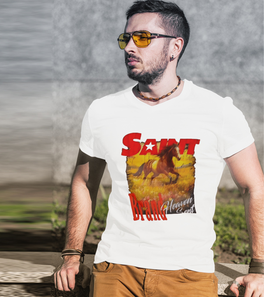 Saint Brand Heaven Sent Galloping Horse Wild West T-Shirt