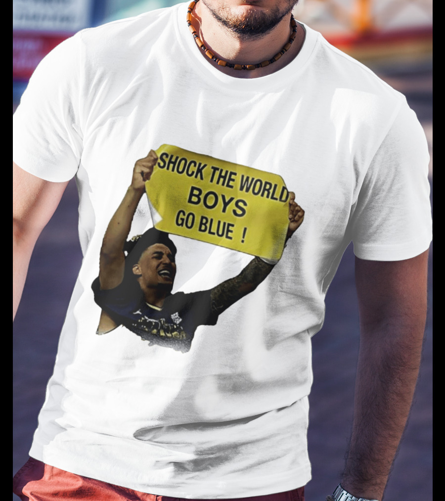 Shock The World Boys Go Blue Michigan Wolverines Basketball 2026 T-Shirt