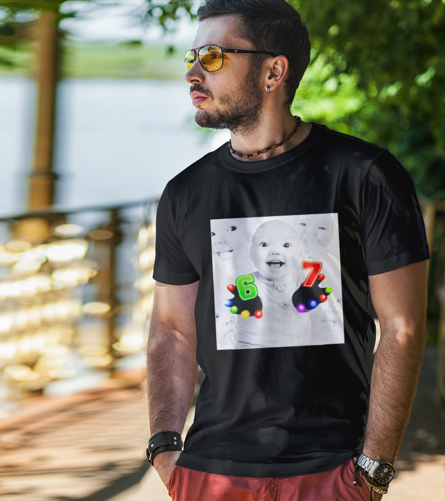Gloving 67 Meme Baby With Light Up Six And Seven Numbers T-Shirt