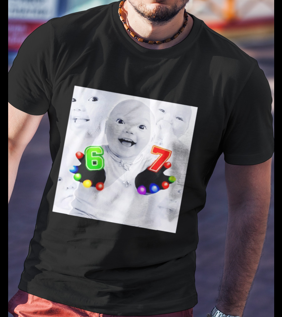 Gloving 67 Meme Baby With Light Up Six And Seven Numbers T-Shirt