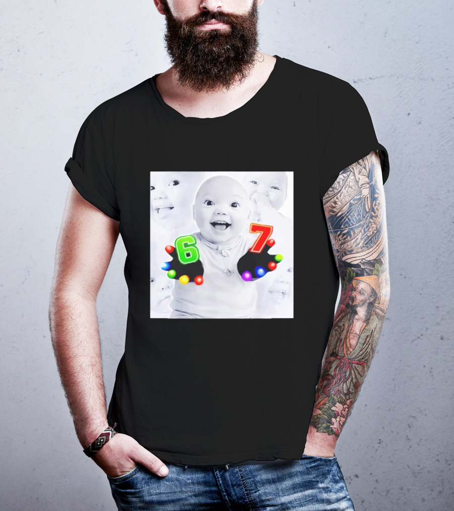 Gloving 67 Meme Baby With Light Up Six And Seven Numbers T-Shirt
