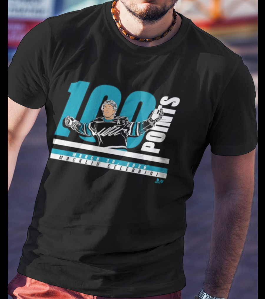 Macklin Celebrini 100 Points March 30 2026 T-Shirt