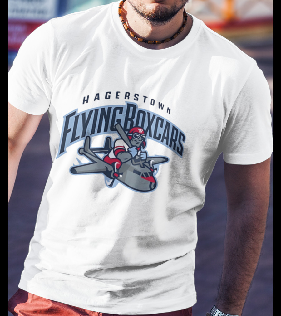 Hagerstown Flying Boxcars Pilot Mascot Airplane Team T-Shirt