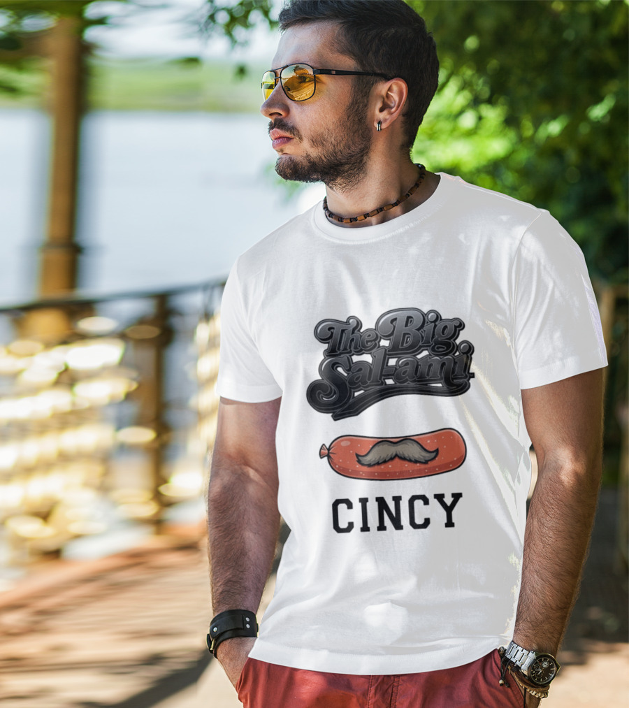 The Big Salami Cincy Mustache T-Shirt