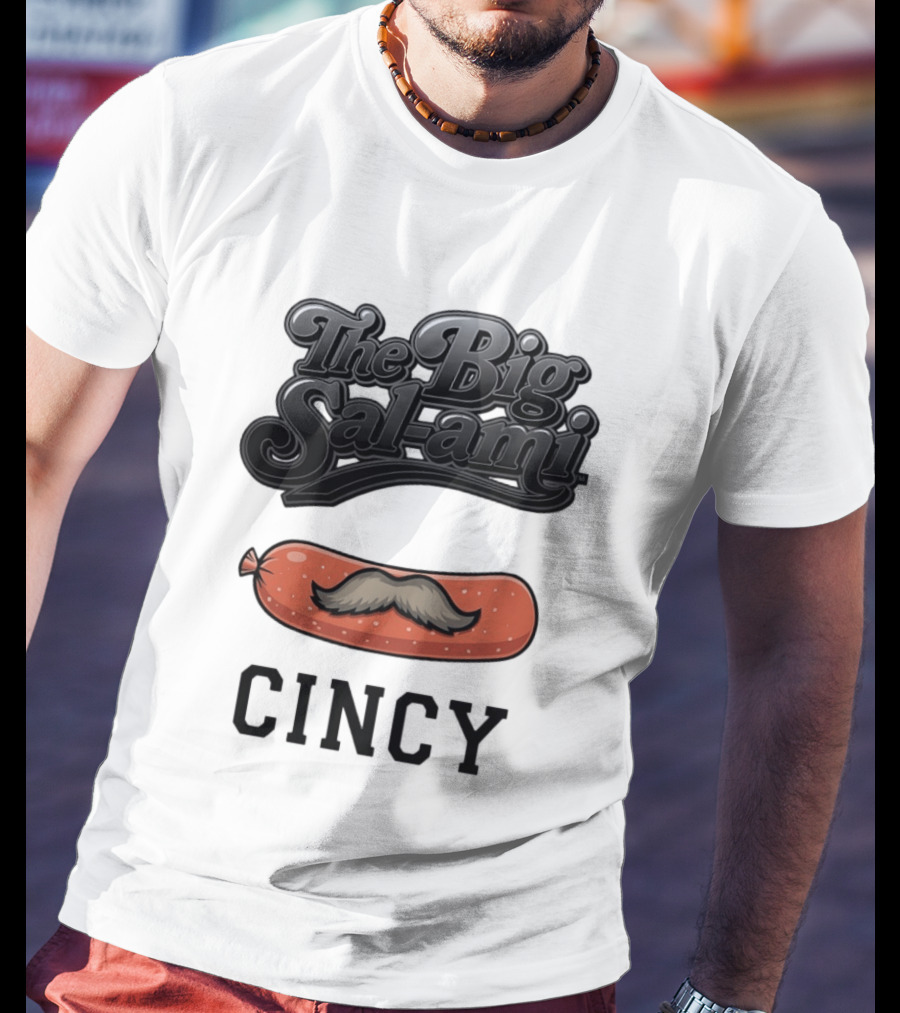 The Big Salami Cincy Mustache T-Shirt