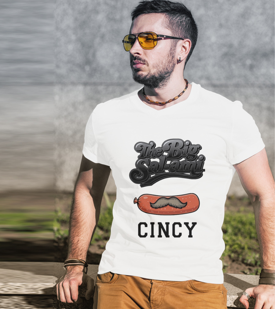 The Big Salami Cincy Mustache T-Shirt