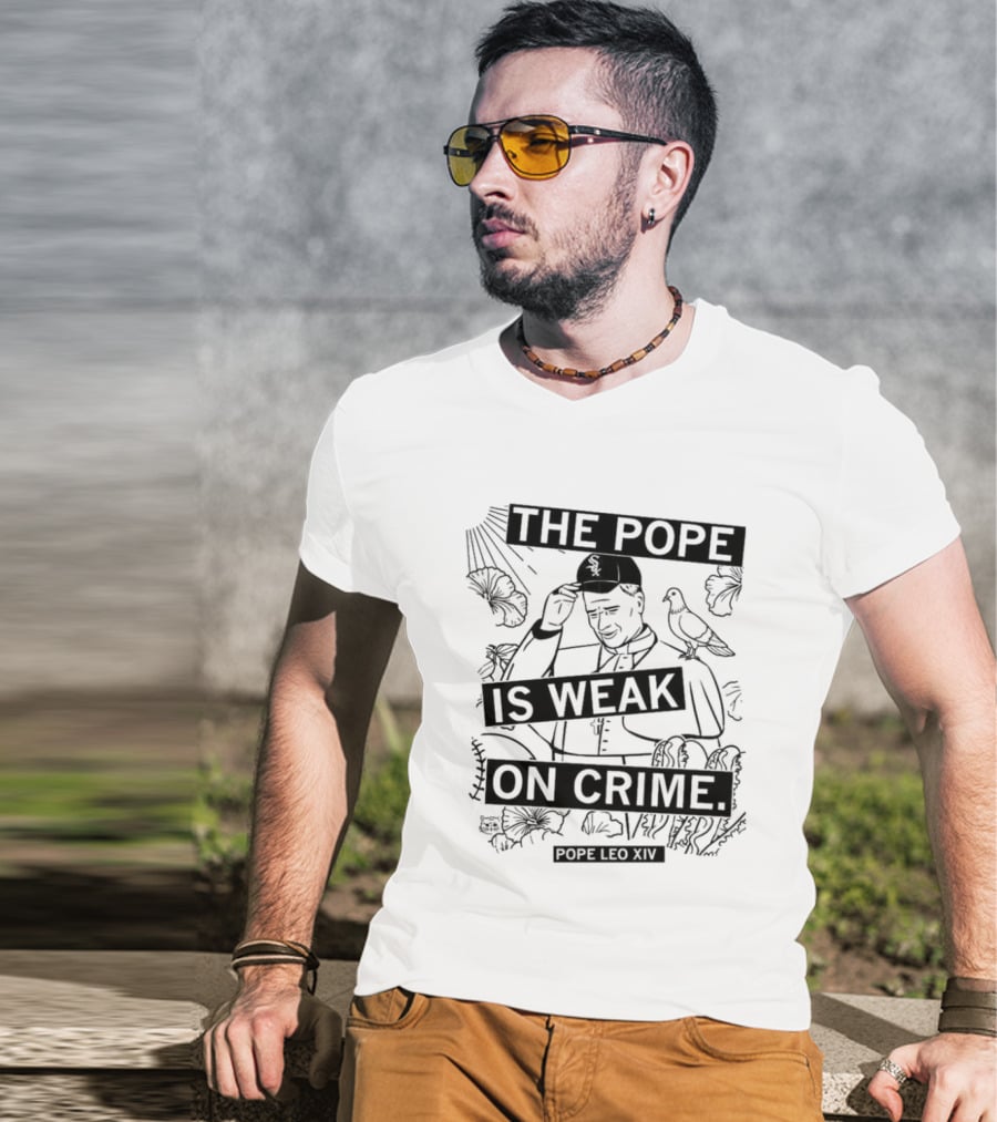 The Pope Is Weak On Crime Religious Commentary With Doves And Rays T-Shirt