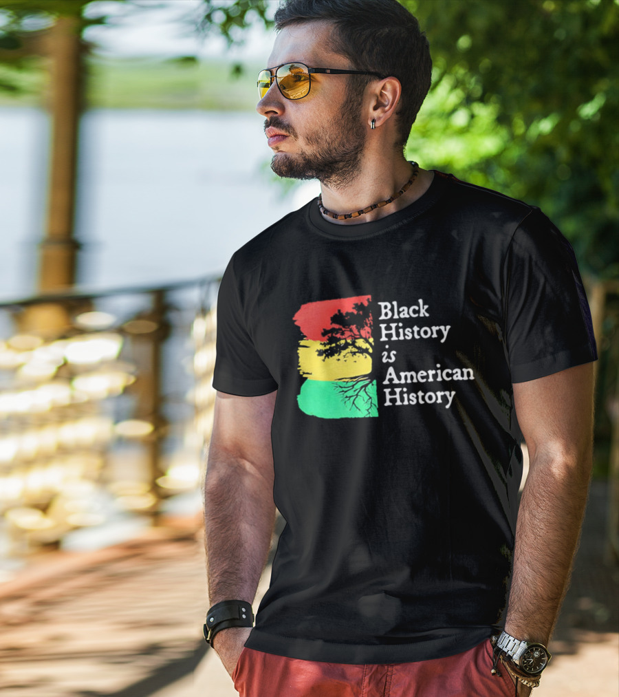 Black History Is American History Ghana Flag T-Shirt