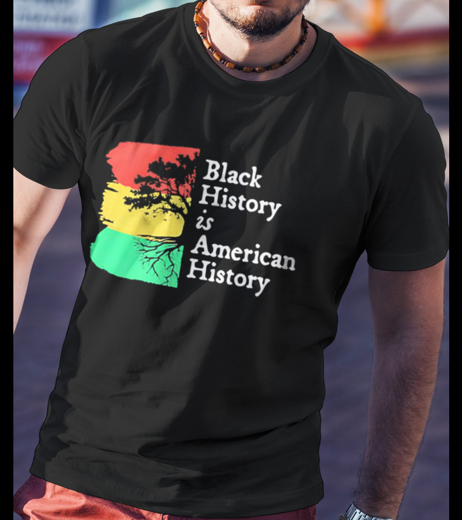 Black History Is American History Ghana Flag T-Shirt