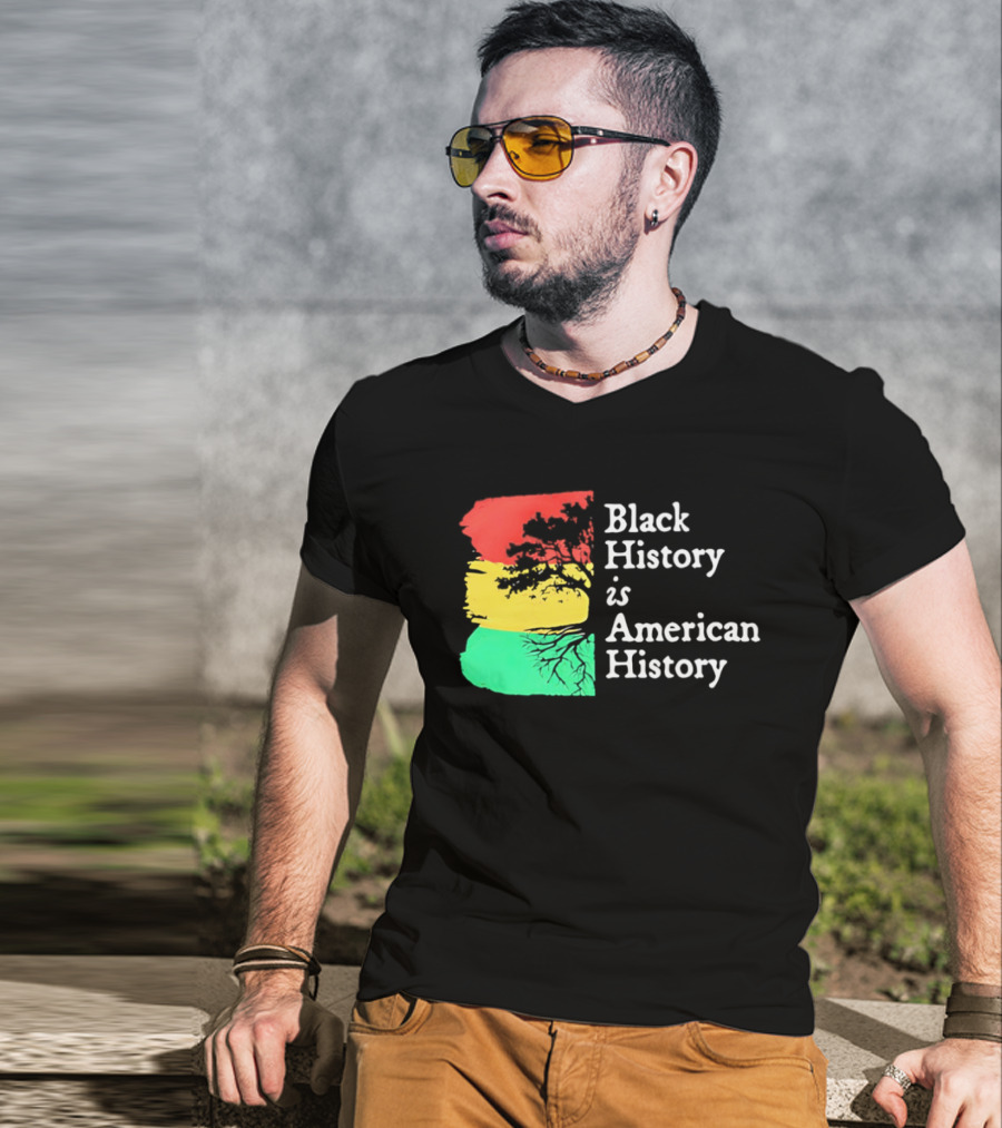 Black History Is American History Ghana Flag T-Shirt