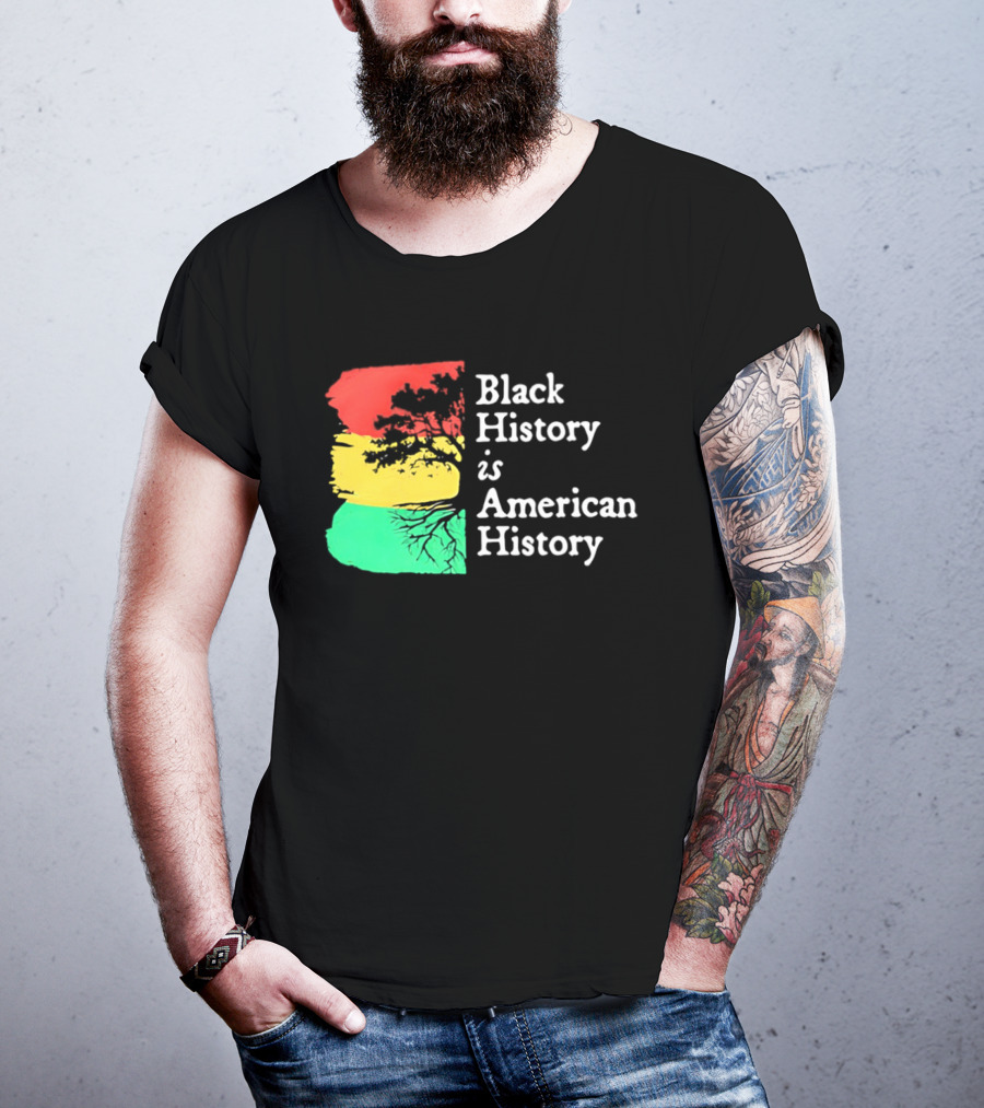 Black History Is American History Ghana Flag T-Shirt