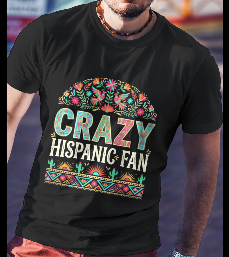 Crazy Hispanic Fan Spurs San Antonio Basketball Game Day 2026 Vibrant Celebration T-Shirt