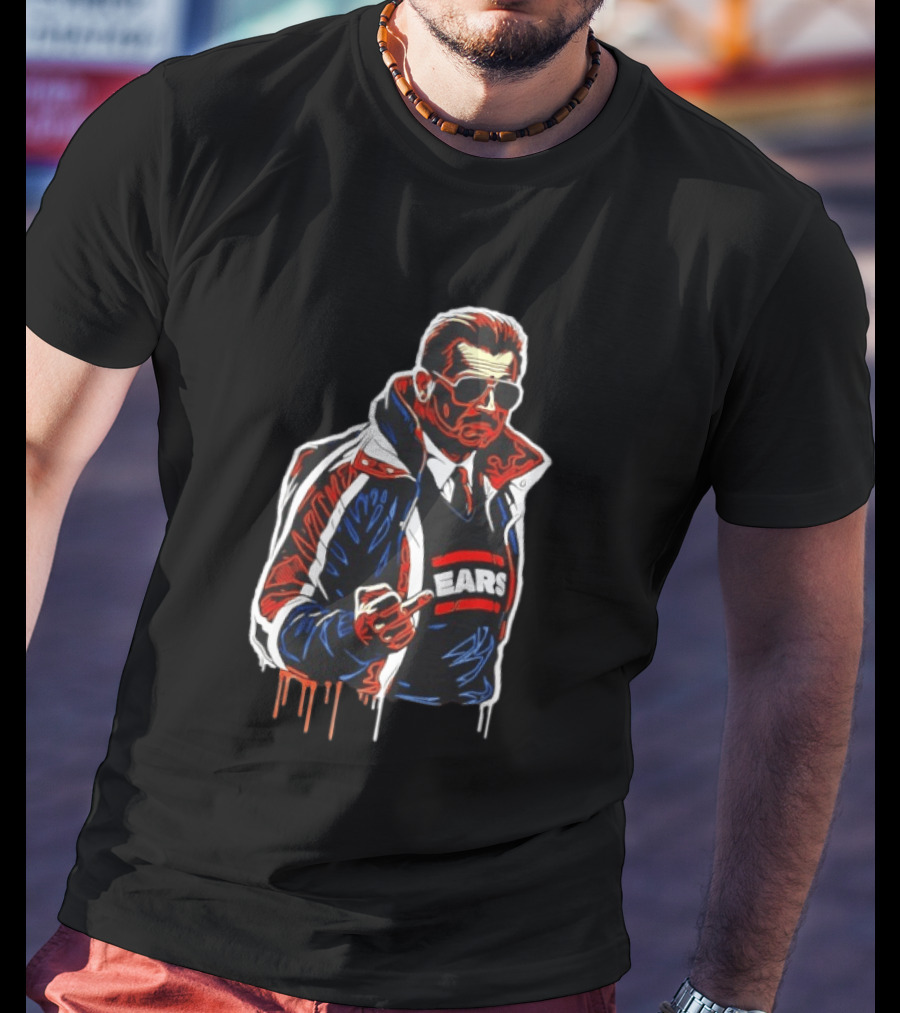Mike Ditka Chicago Bears Coach Middle Finger Ears T-Shirt