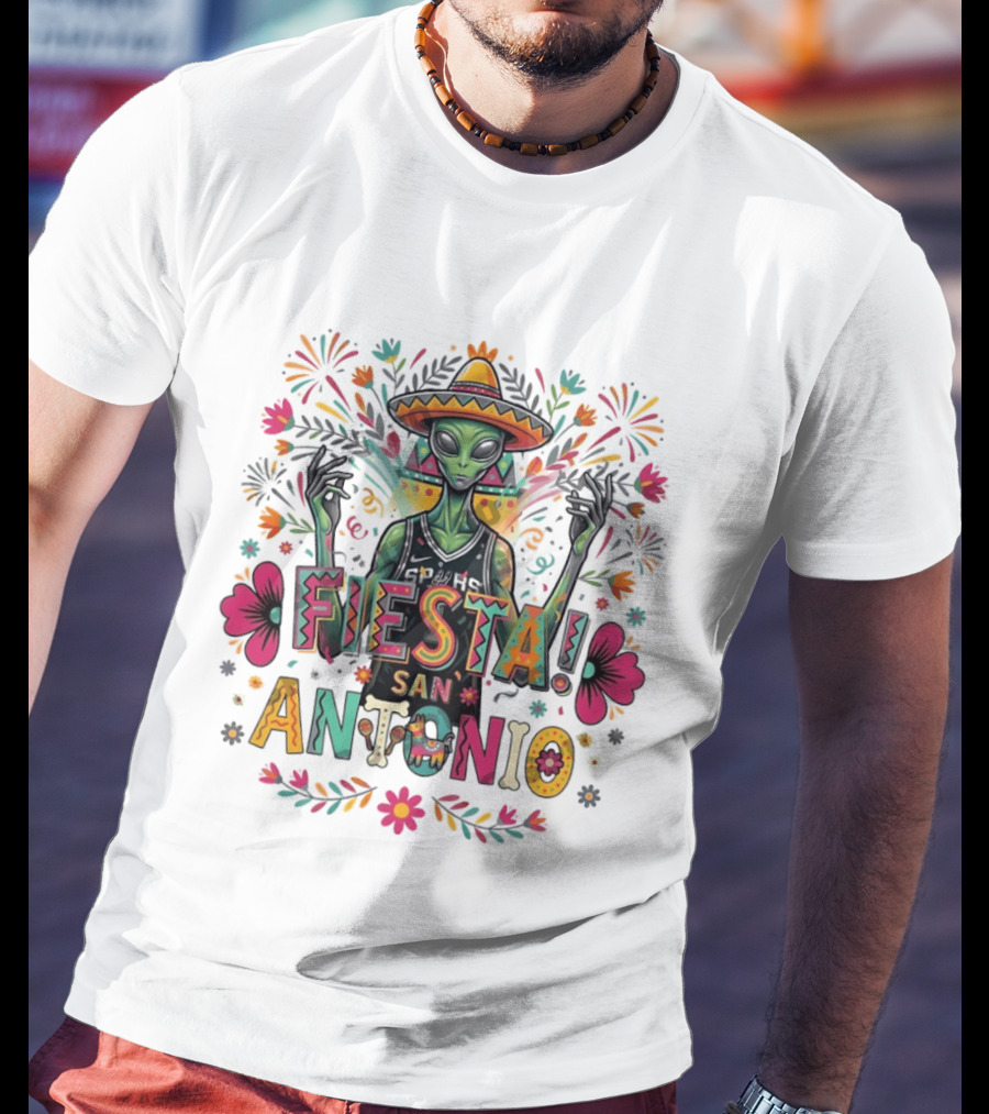 Fiesta San Antonio Alien Victor Wembanyama Mexico Spurs Basketball Floral T-Shirt