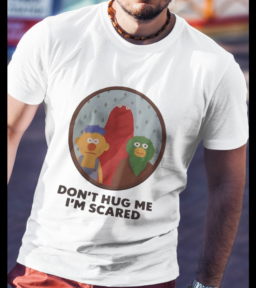 Don't Hug Me I'm Scared Puppet Characters Oval T-Shirt
