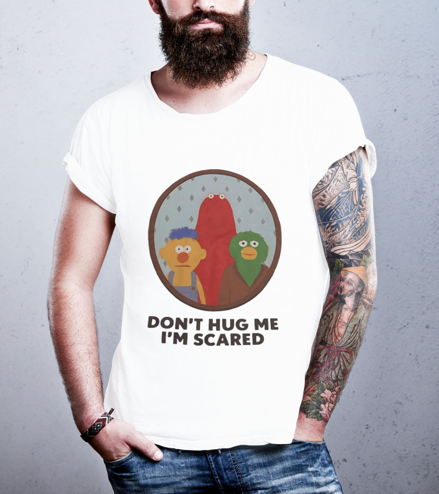 Don't Hug Me I'm Scared Puppet Characters Oval T-Shirt