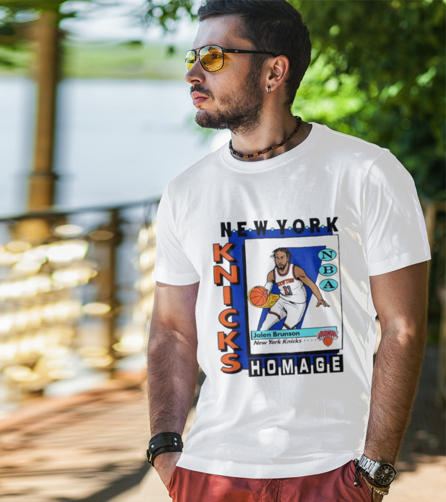 Jalen Brunson New York Knicks NBA Homage Topps Trading Card T-Shirt