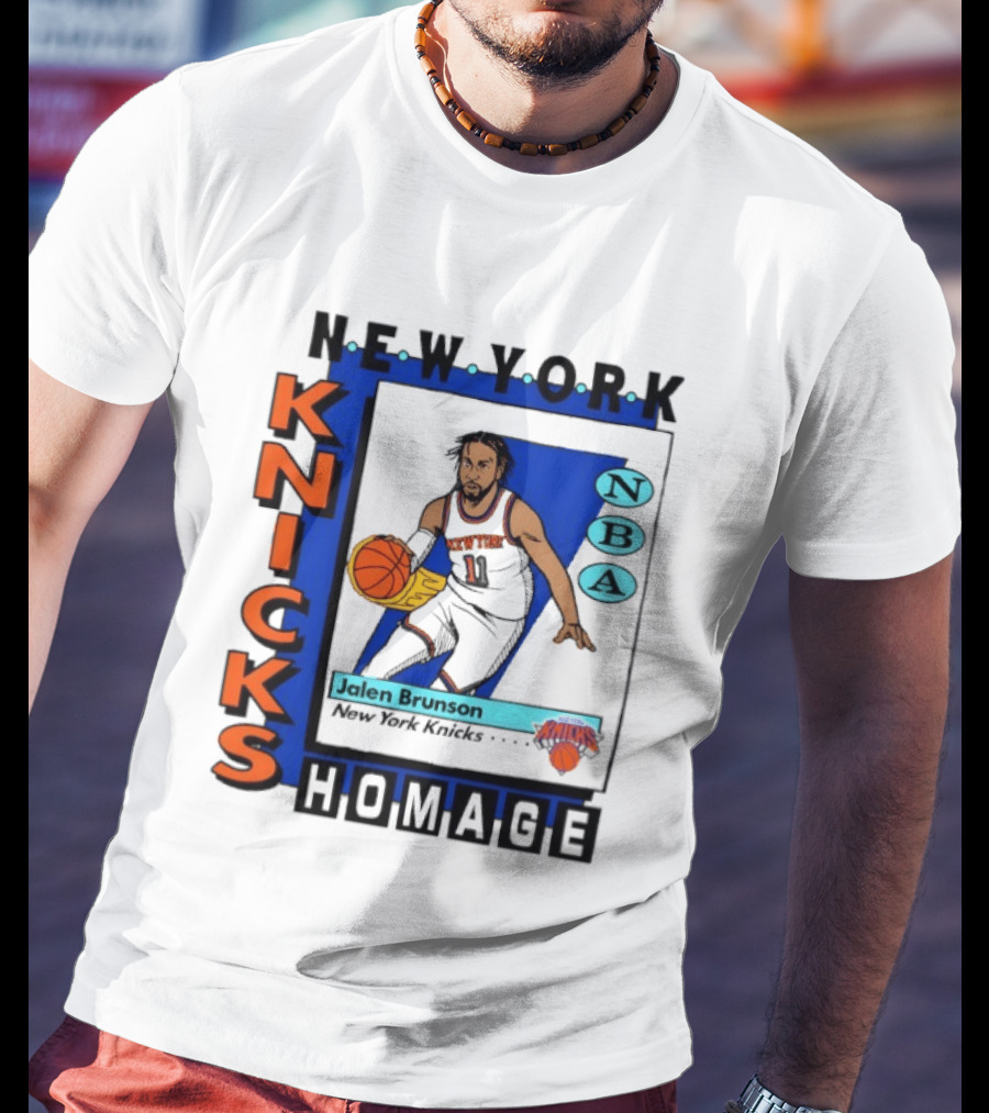 Jalen Brunson New York Knicks NBA Homage Topps Trading Card T-Shirt