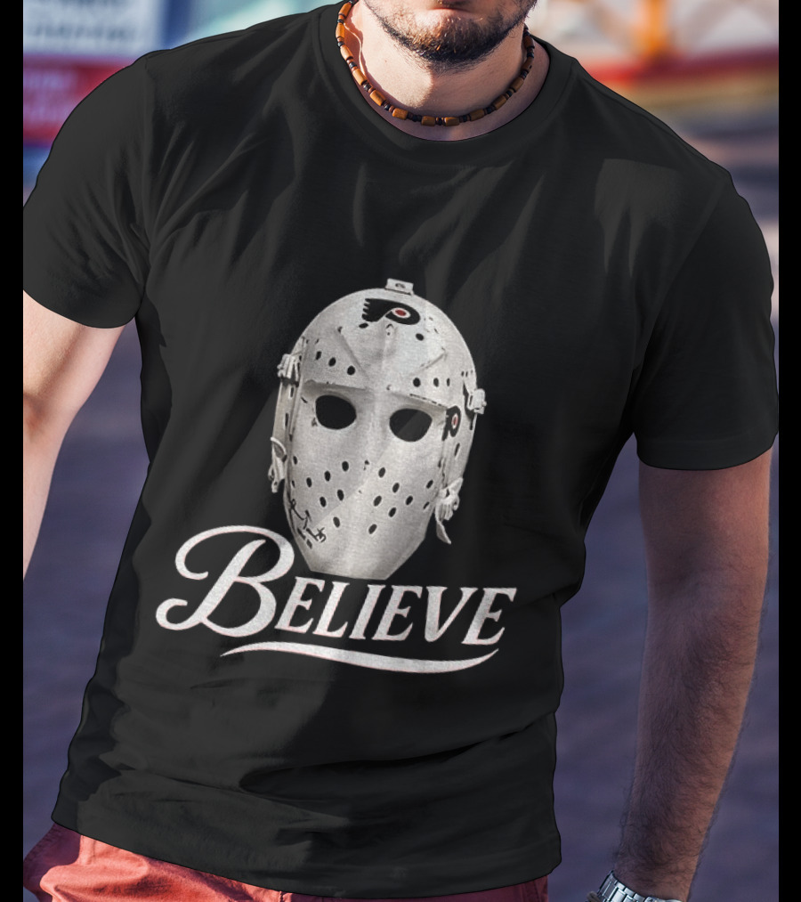 Believe Jason Voorhees Hockey Mask Philadelphia Flyers NHL 2026 T-Shirt