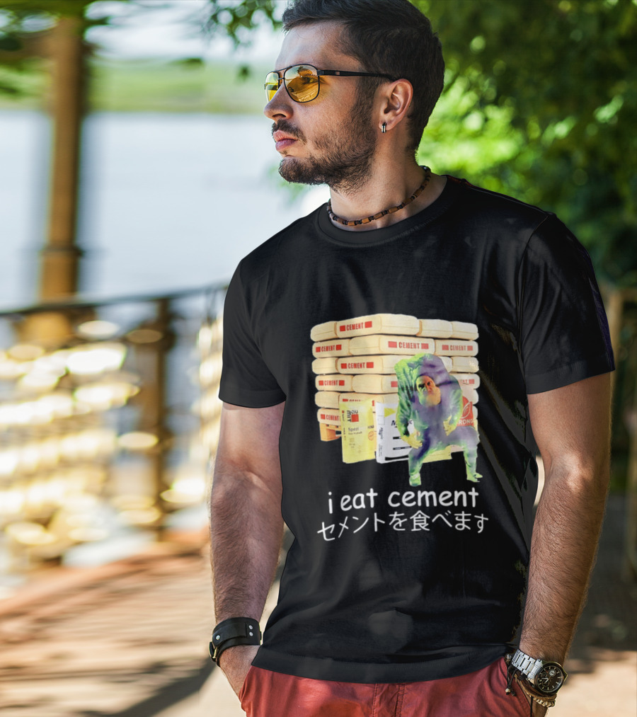 I Eat Cement Cement Bags Stack Monster T-Shirt