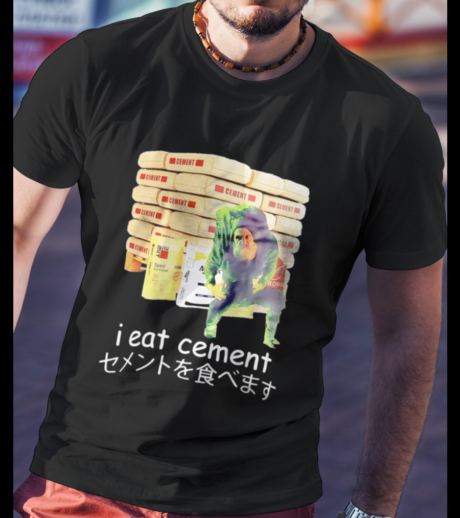 I Eat Cement Cement Bags Stack Monster T-Shirt