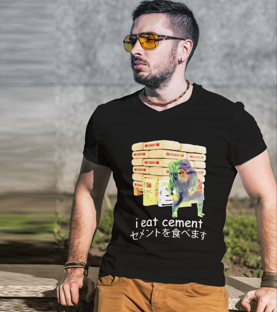 I Eat Cement Cement Bags Stack Monster T-Shirt