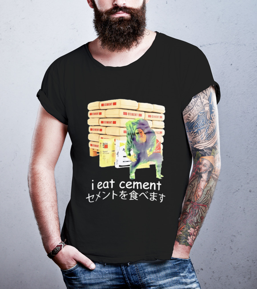 I Eat Cement Cement Bags Stack Monster T-Shirt