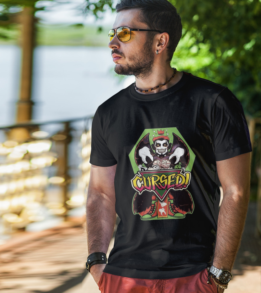 Danhausen Cursed Nation Green Hexagon Joker With Dice T-Shirt