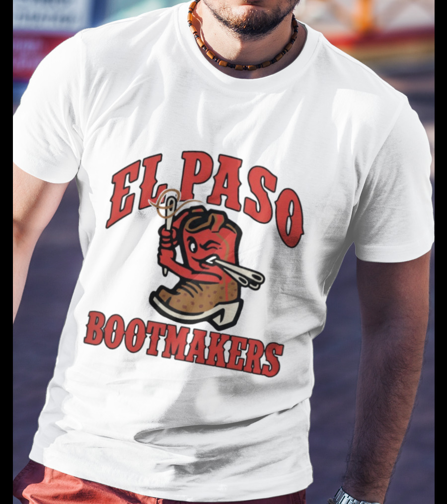 El Paso Bootmakers Winking Cowboy Boot Holding Lasso And Scissors T-Shirt
