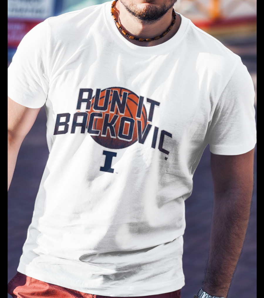 Illinois Basketball Run It Backovic Basketball I T-Shirt