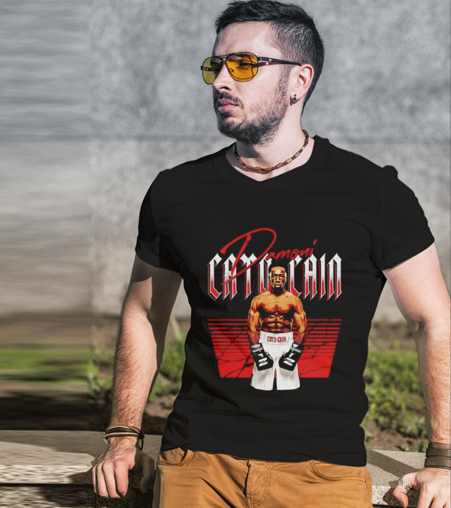 Damoni Cato Cain Boxing Fighter Zuffa Posed In Green Gloves T-Shirt