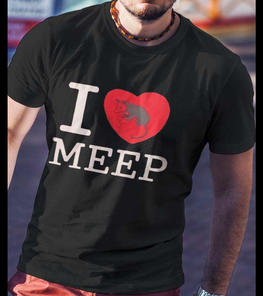 I Love Meep Red Heart Opossum T-Shirt