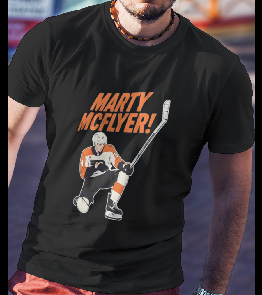 Marty McFlyer Philadelphia Flyers Hockey NHL 2026 Retro Mashup T-Shirt