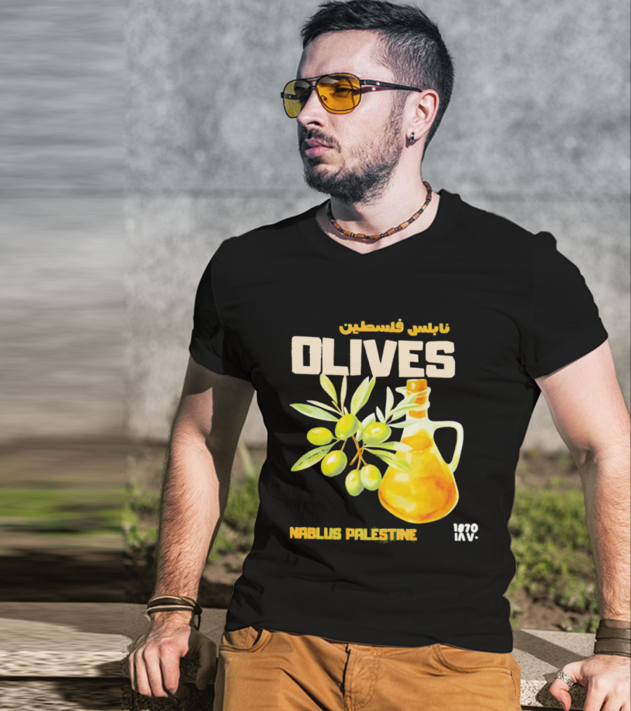 Nablus Palestine Olives 1870 Vintage Olive Oil Heritage T-Shirt