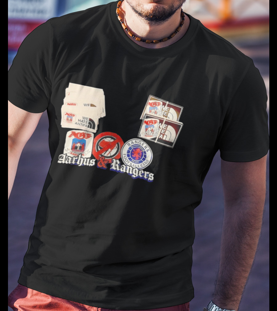 Rangers Football Club Aarhus Gymnastikforening We Hate Antifa T-Shirt